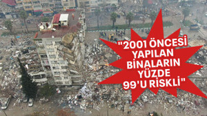 "2001 öncesi yapılan binaların yüzde 99'u riskli"